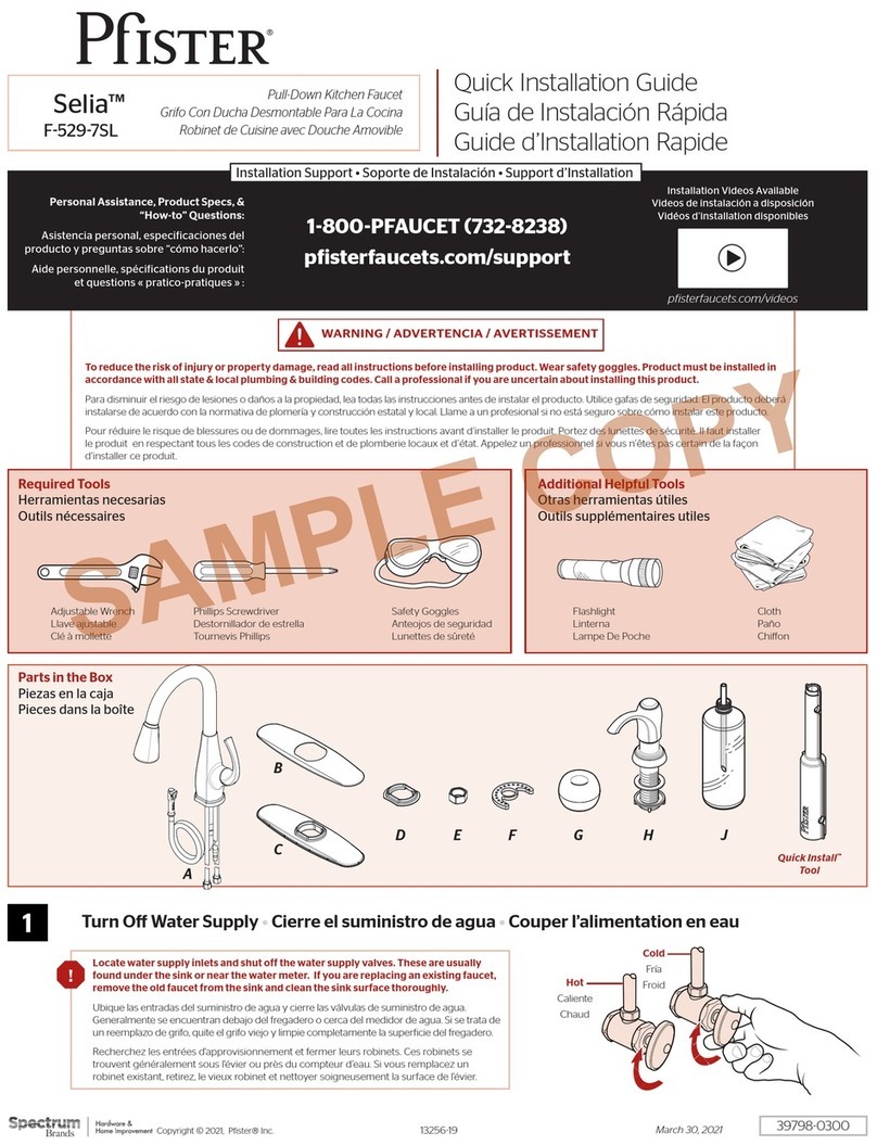 Spectrum Brands Pfister Selia F-529-7SL User manual Spectrum Brands Pfister Selia F-529-7SL User manual
