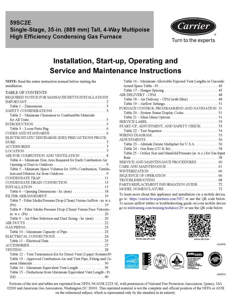 Carrier 59SC2E Installation, start-up, operating and service and maintenance instructions