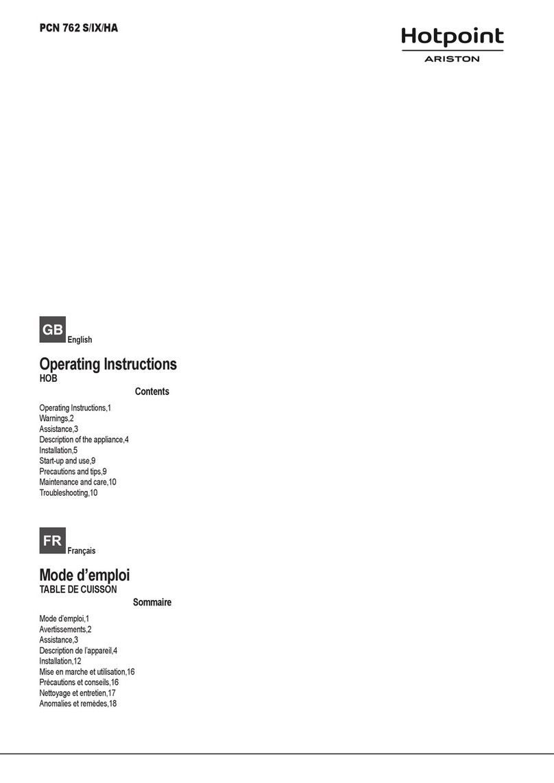 Hotpoint Ariston PCN 762 S/IX/HA operating instructions