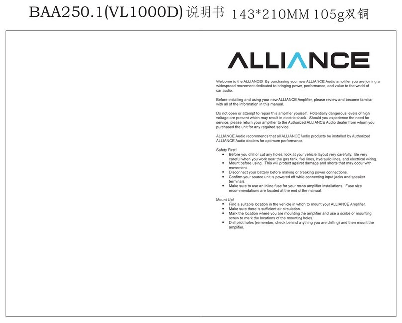 ALLIANCE VL1000D quick start guide
