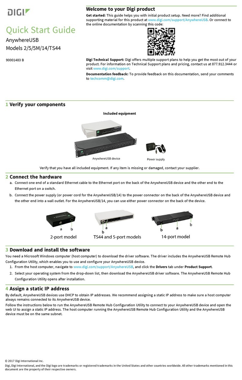 Digi ANYWHEREUSB quick start guide