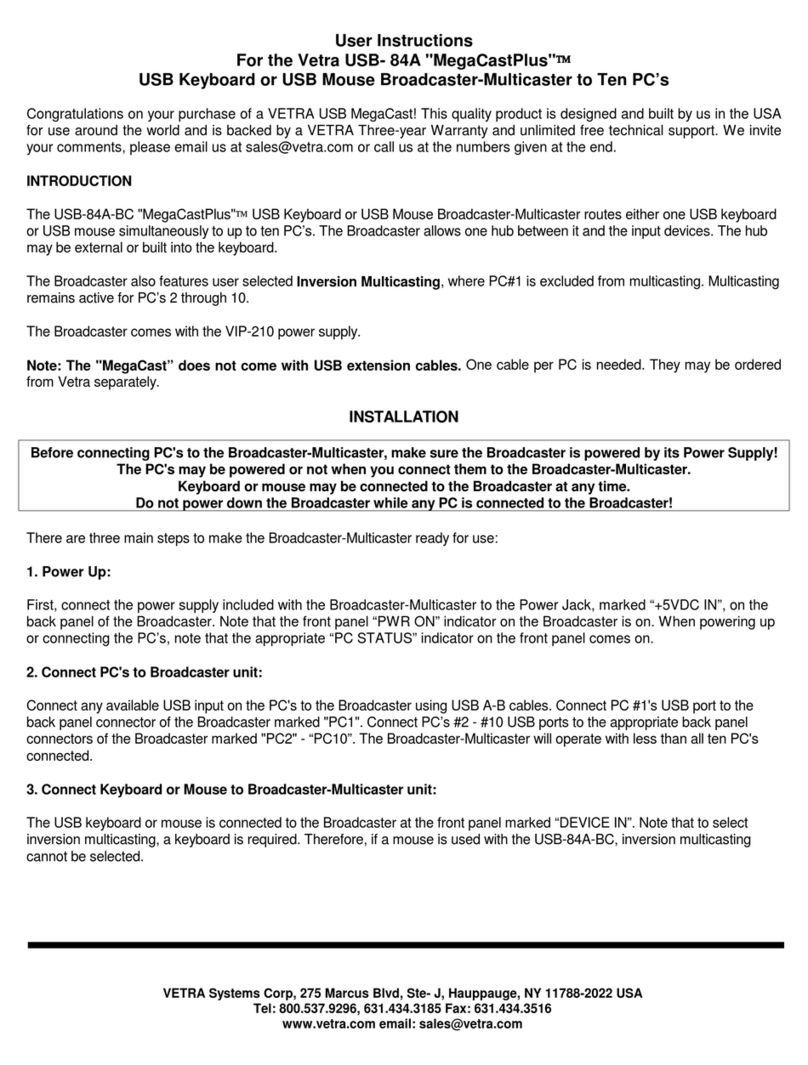 Vetra MegaCastPlus USB-84A-BC User manual