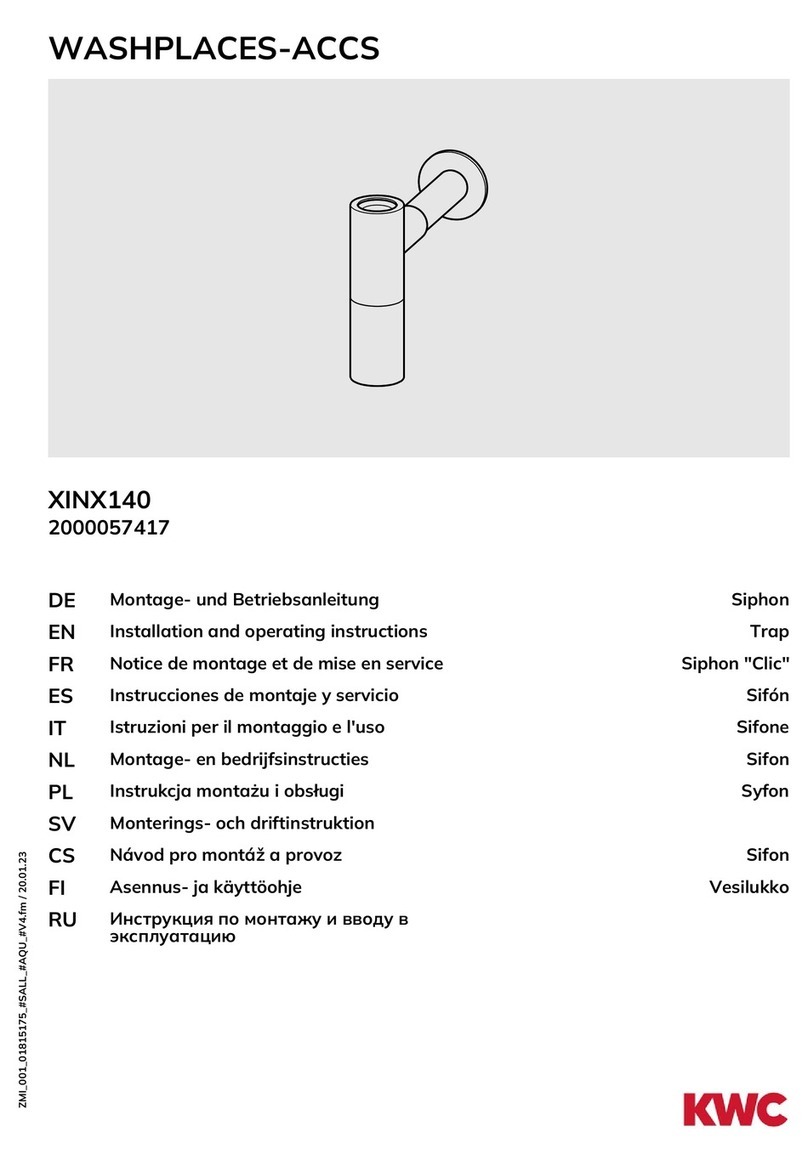 KWC WASHPLACES-ACCS XINX140 Installation and operating instructions
