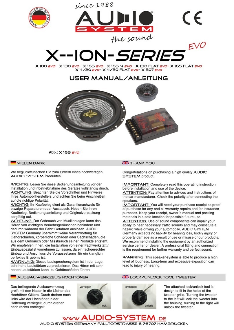 Audiosystem X-ION EVO Series User manual