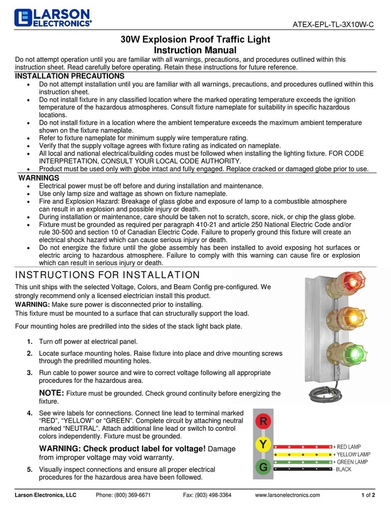 Larson Electronics ATEX-EPL-TL-3X10W-C instruction manual