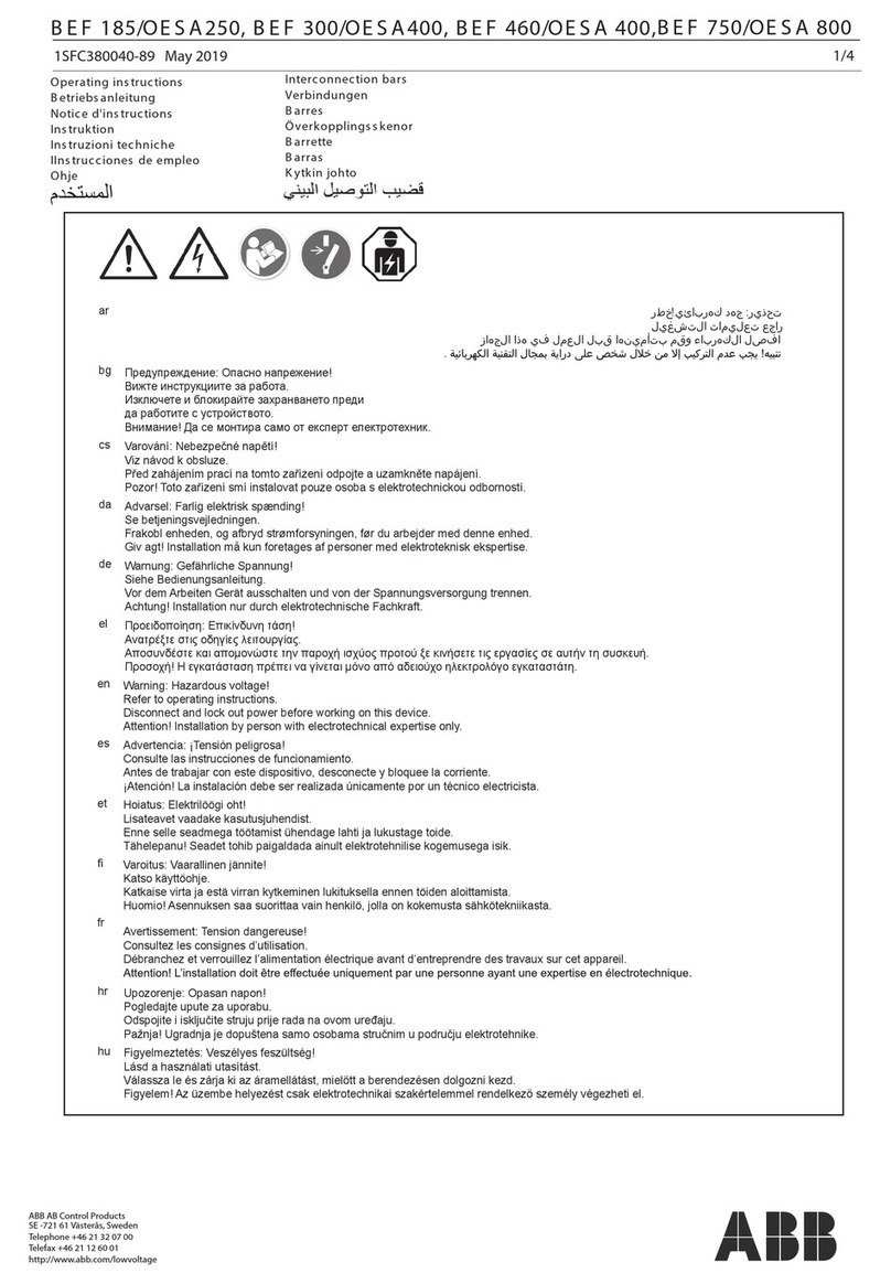 ABB BEF 185/OE S A250 operating instructions