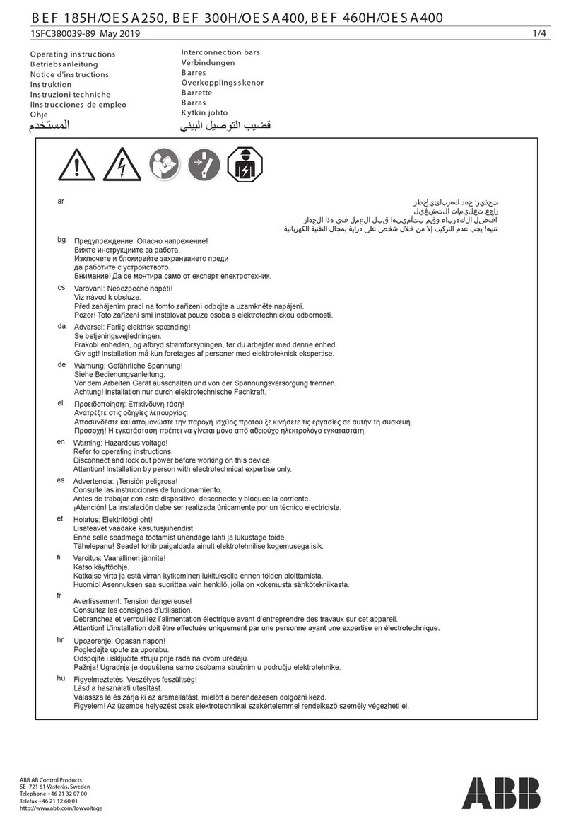 ABB BEF 185H/OE S A250 operating instructions