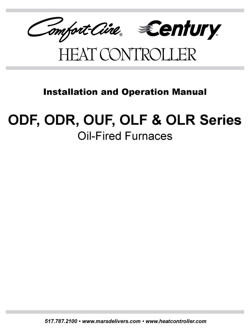 Comfortaire Century HEAT CONTROLLER ODF Series Installation and operation manual Comfortaire Century HEAT CONTROLLER ODF Series Installation and operation manual
