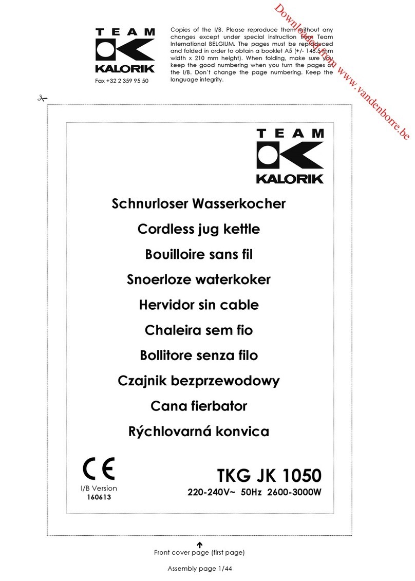 Team Kalorik TKG JK 1050 User manual