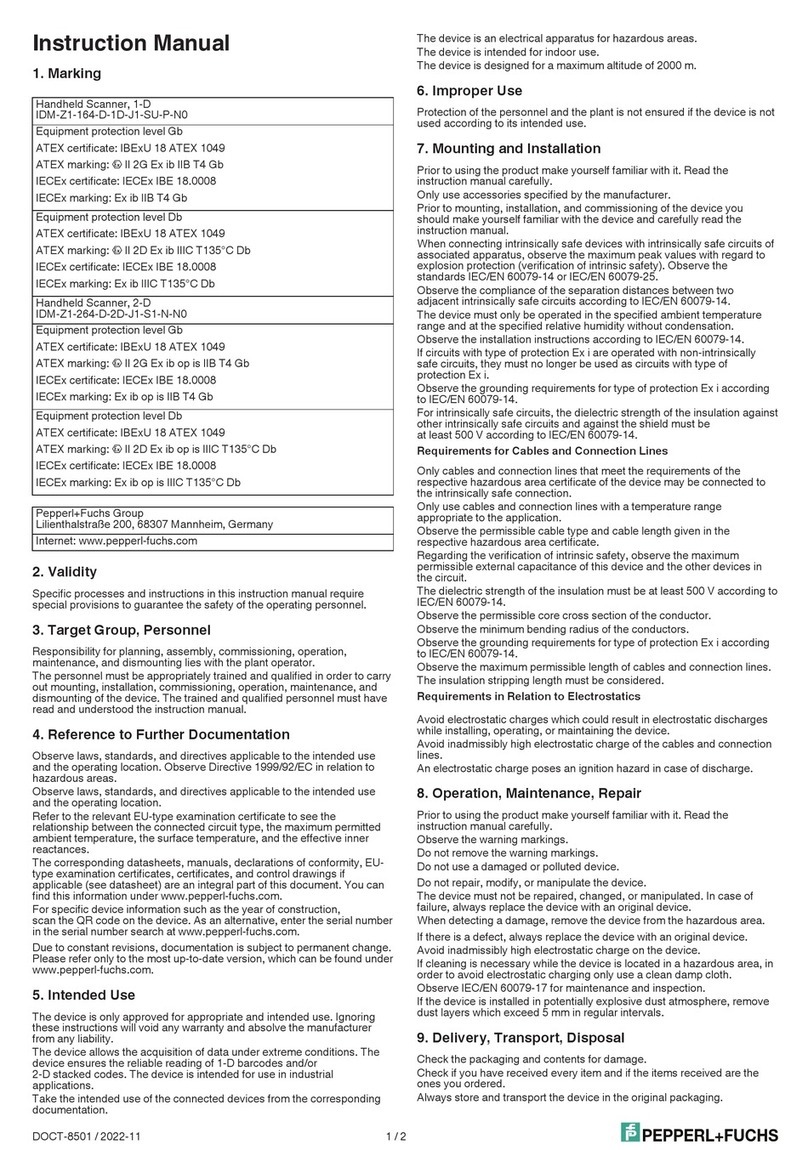 Pepperl+Fuchs IDM-Z1-164-D-1D-J1-SU-P-N0 User manual