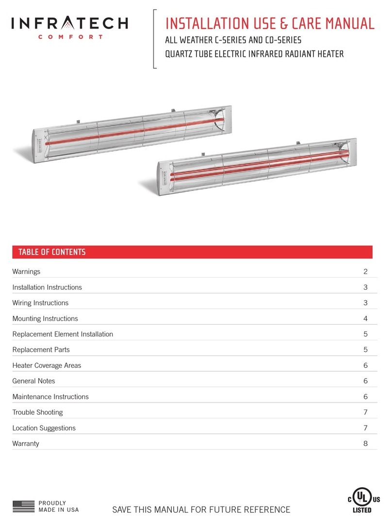 Infratech MCD-CRA Installation, use & care manual