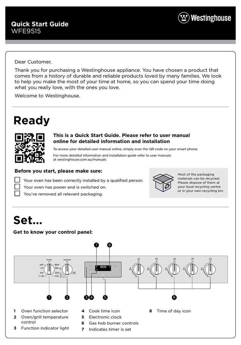 Westinghouse WFE9515 quick start guide