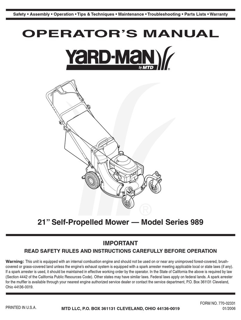 MTD Yard-Man 989 Series User manual