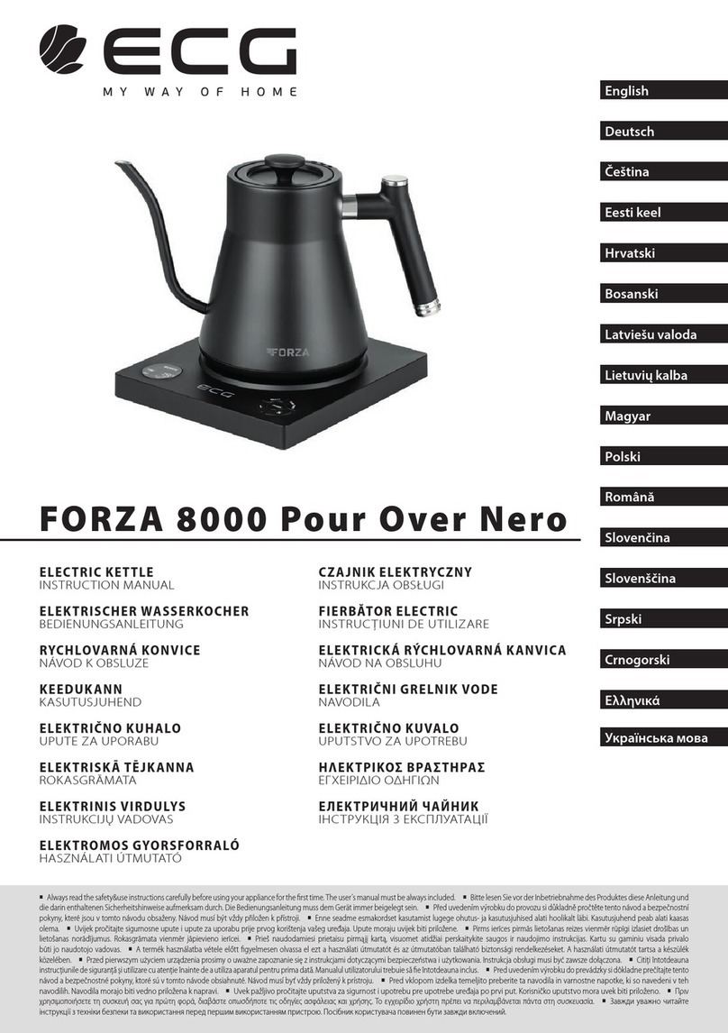 ECG FORZA 8000 Pour Over Nero User manual