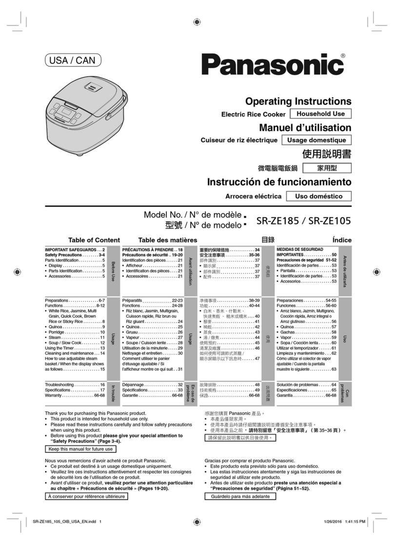 Panasonic SR-ZE105 User manual