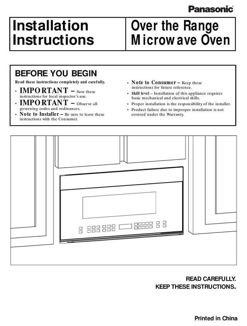 Panasonic NN-SG138S installation instructions