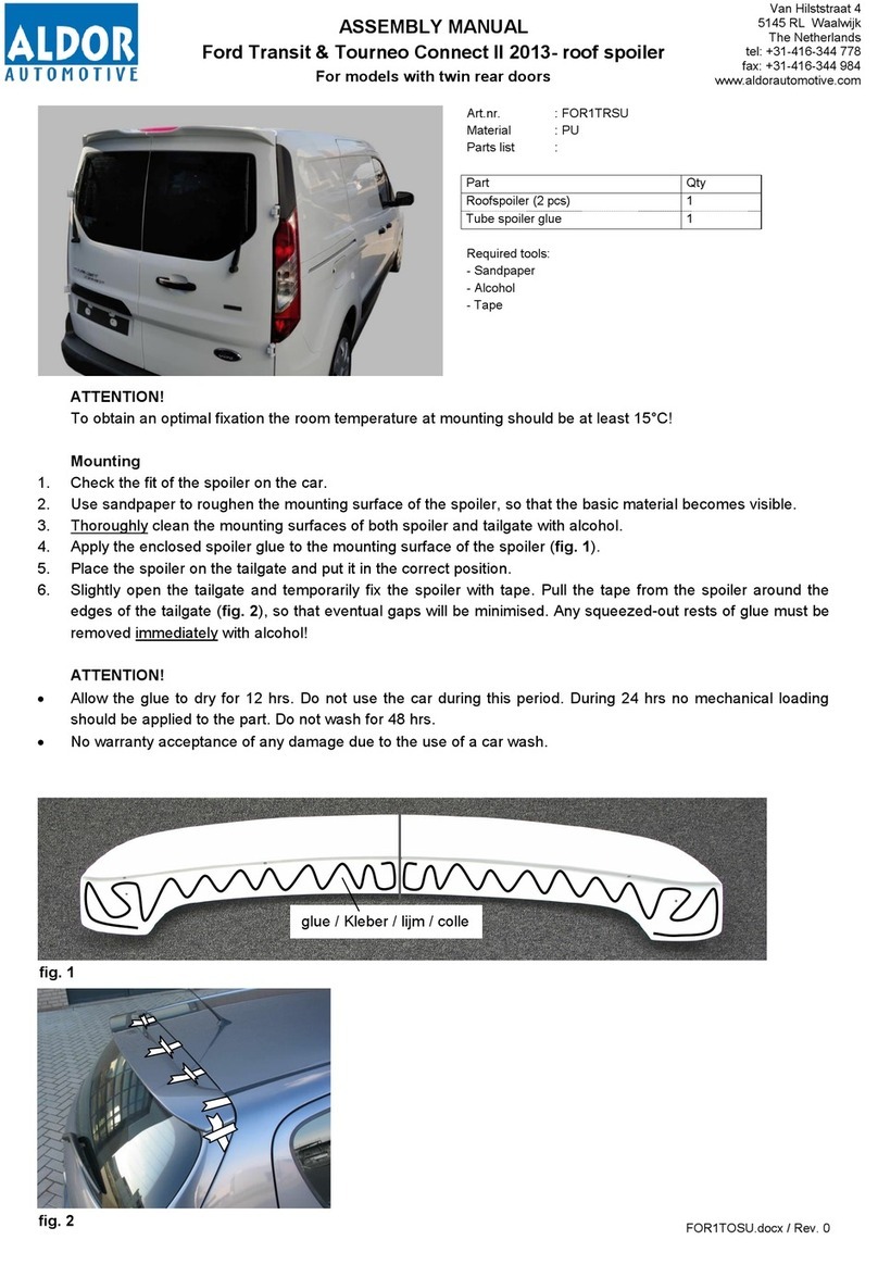 Aldor Automotive FOR1TRSU Assembly manual