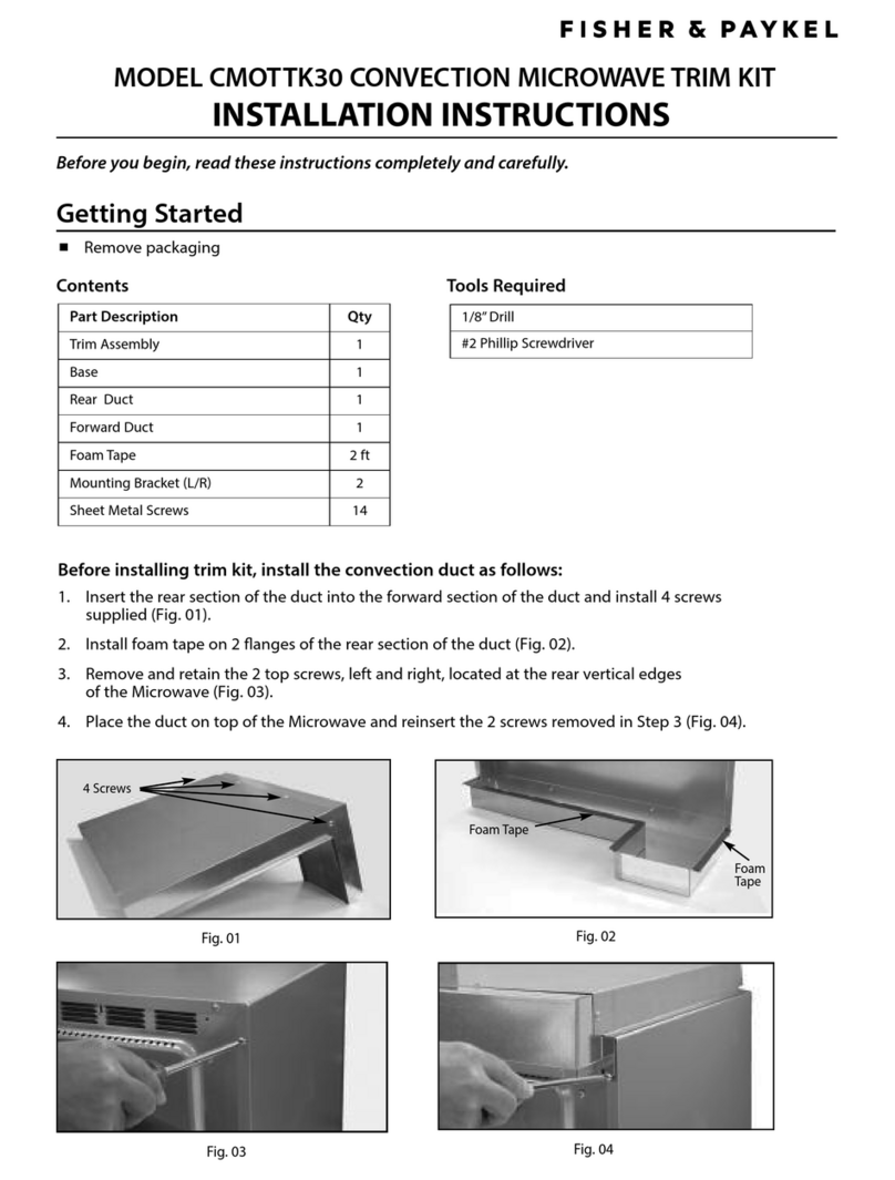 Fisher & Paykel CMOTTK30 User manual