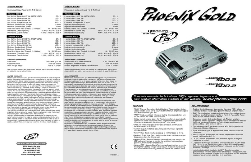 Phoenix Gold Titanium Series User manual