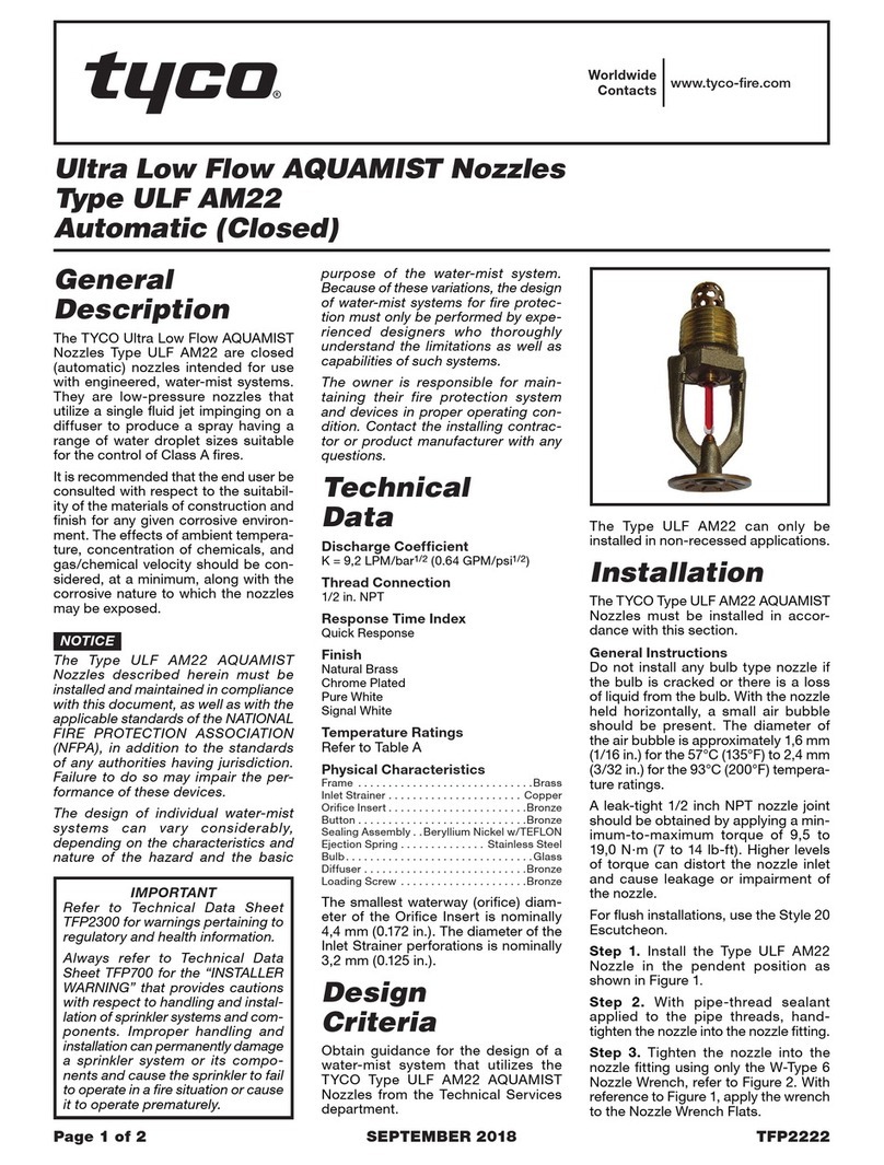 Tyco AQUAMIST ULF AM22 User manual