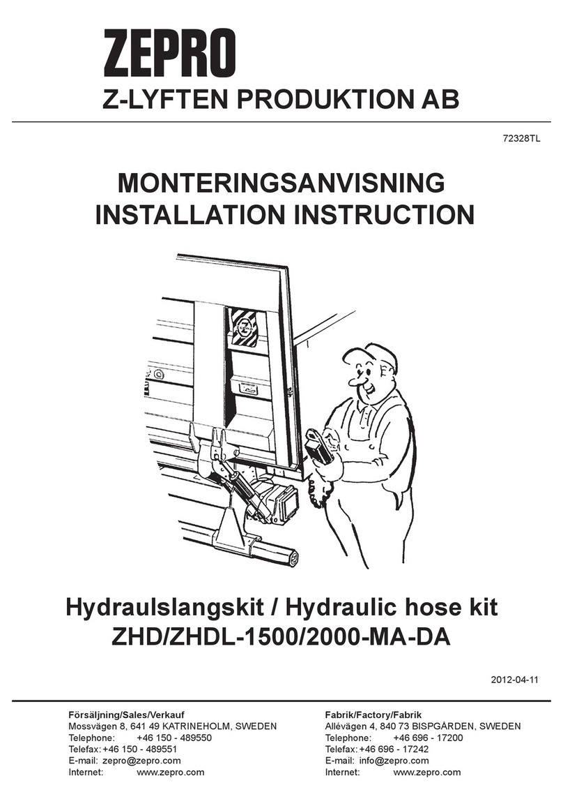 Zepro ZHD-1500-MA-DA Installation instruction