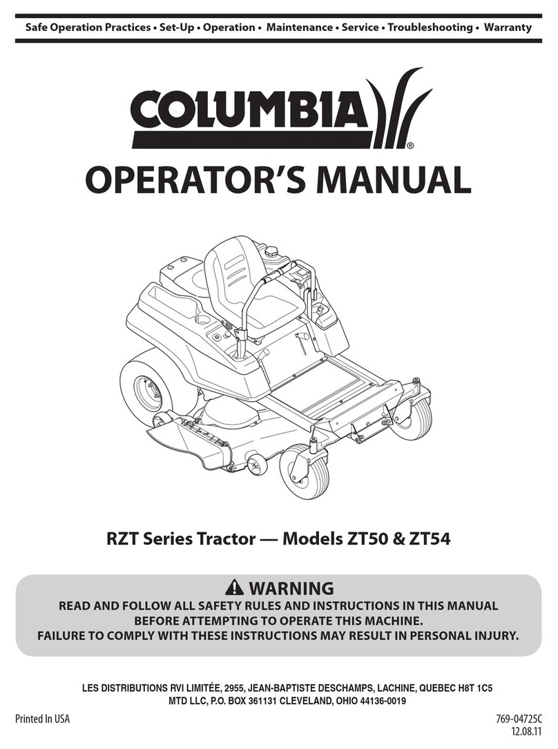 MTD COLUMBIA RDZ Series User manual MTD COLUMBIA RDZ Series User manual