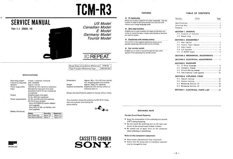 Sony TCM-R3 User manual