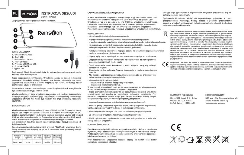 Reinston EPB025 user manual