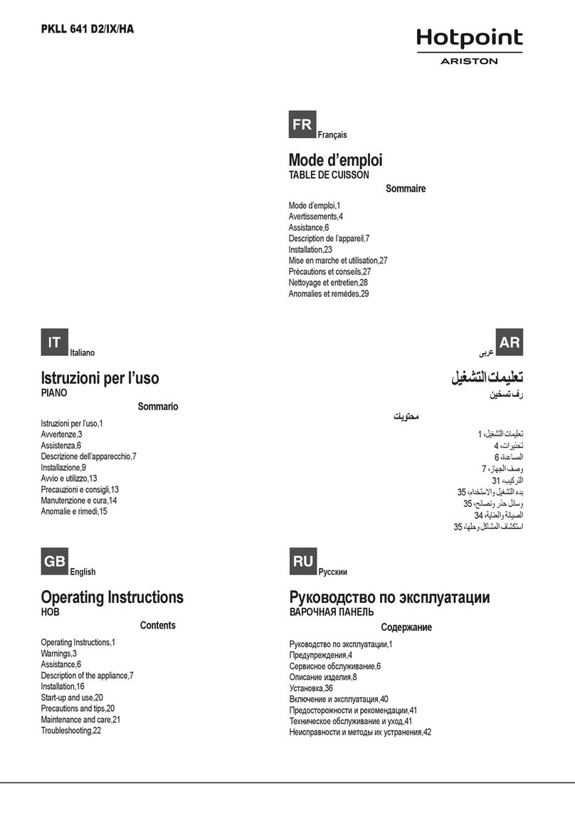 Hotpoint Ariston PKLL 641 D2/IX/HA EE operating instructions