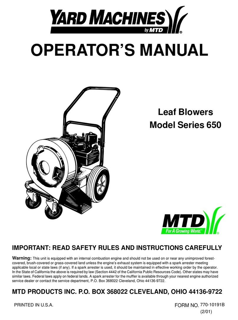 MTD Yard Machines 650 Series Operator's manual