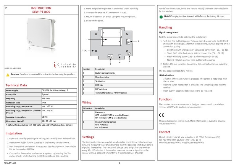 industrie technik SEW-PT1000 instructions