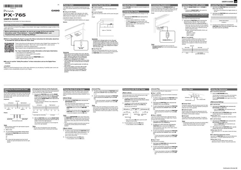 Casio Privia PX-765 User manual