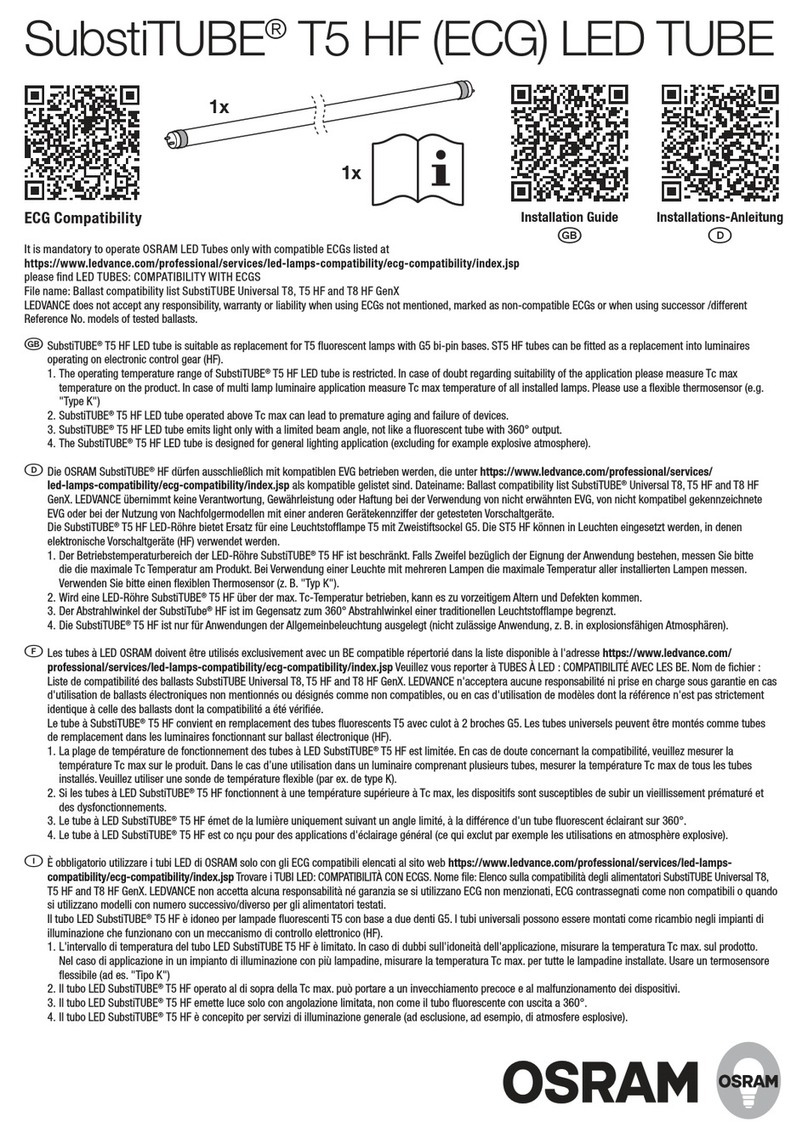 Osram SubstiTUBE T5 HF instruction manual