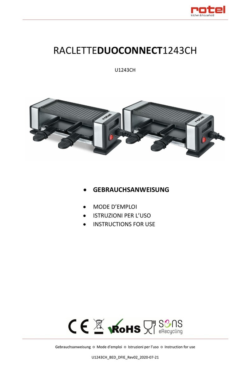 Rotel RACLETTEDUOCONNECT1243CH Instructions for use