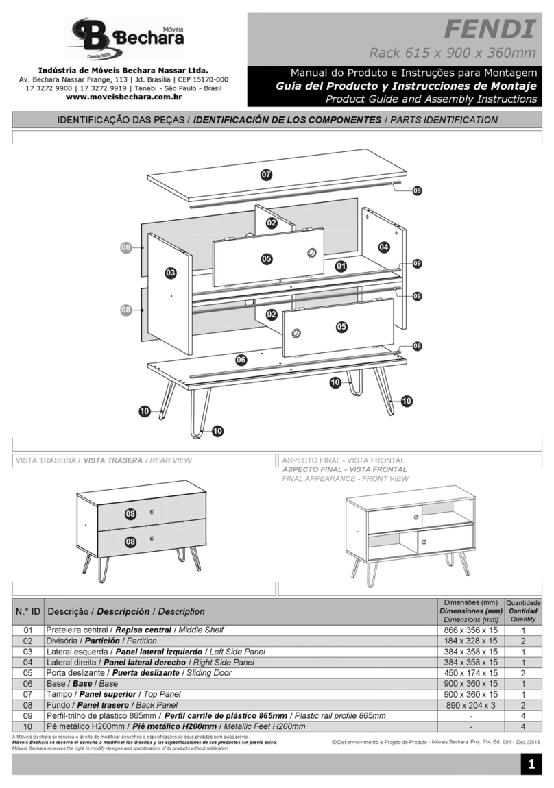 Bechara FENDI Product Guide and Assembly Instructions Bechara FENDI Product Guide and Assembly Instructions