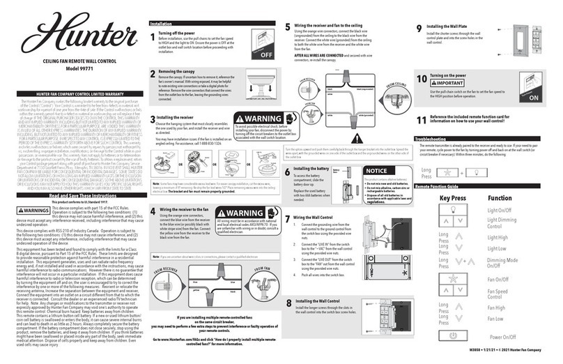 Hunter 99771 User manual Hunter 99771 User manual