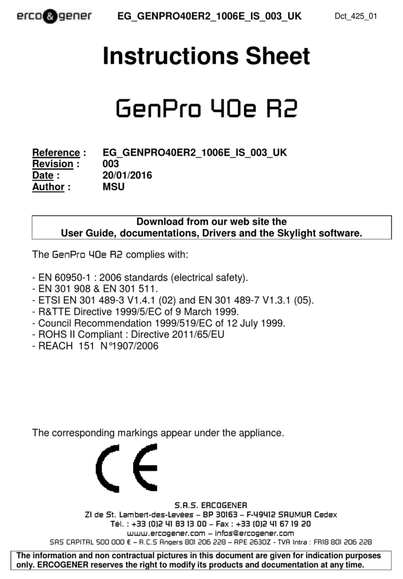 Erco&Gener GENPRO 40E R2 instruction sheet