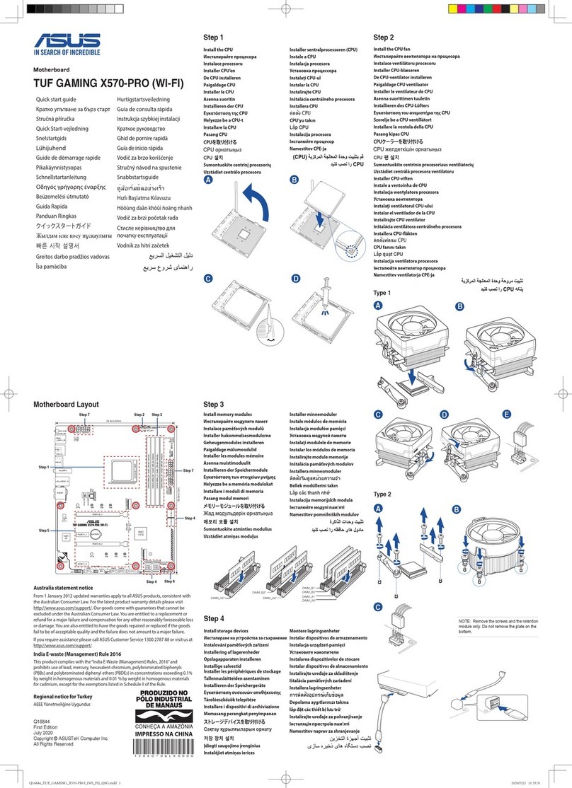 Asus TUF Gaming X570-PRO quick start guide