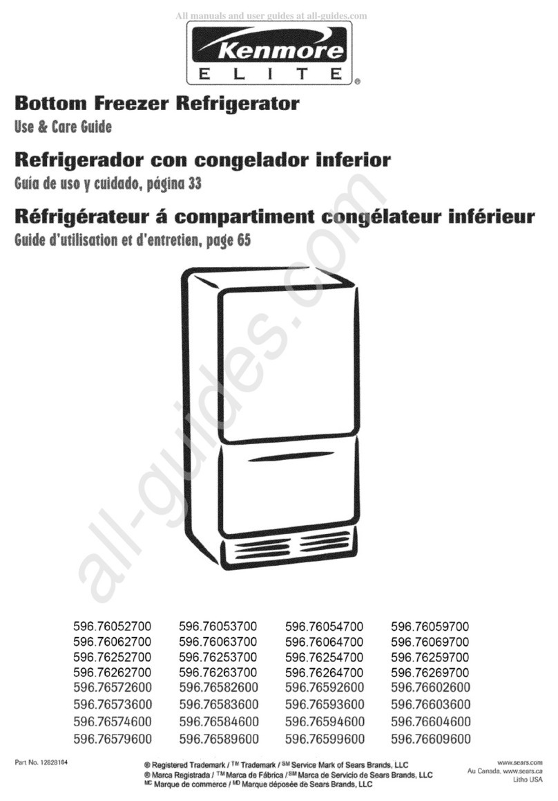 Sears Kenmore ELITE 596.76052700 User manual
