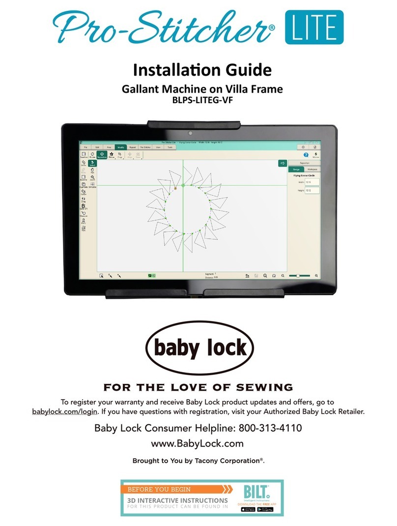 Baby Lock Pro-Stitcher Lite BLPS-LITEG-VF User manual