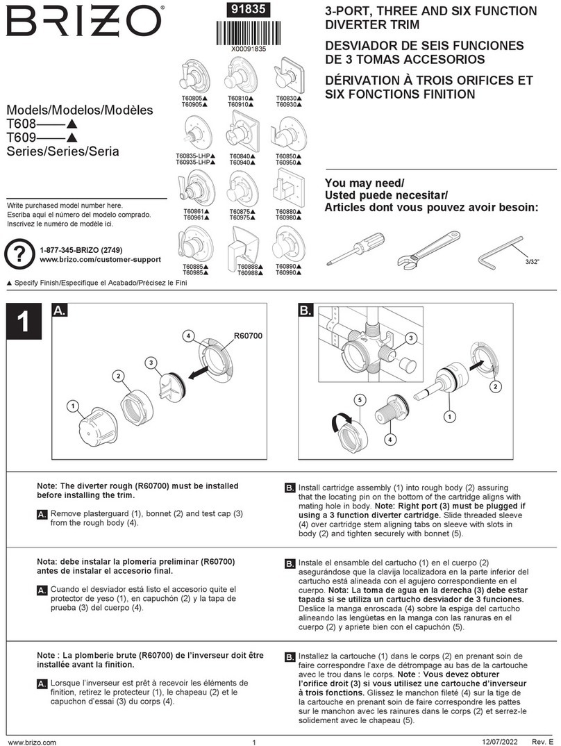 Brizo Rook T60861-GL installation instructions