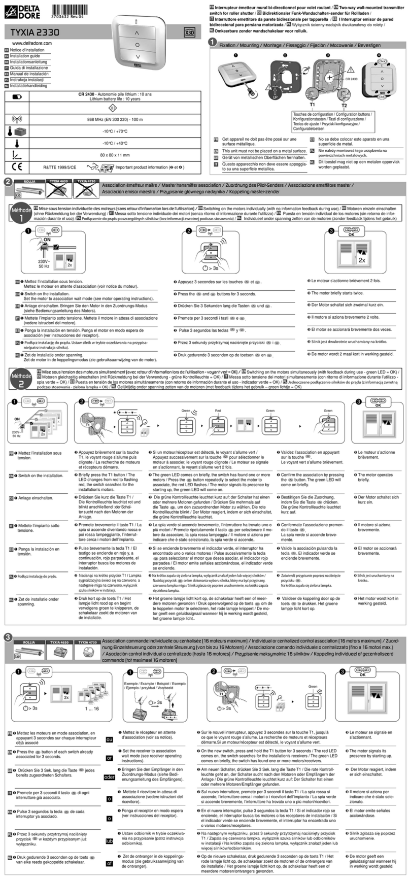 DELTA DORE TYXIA 2330 installation guide