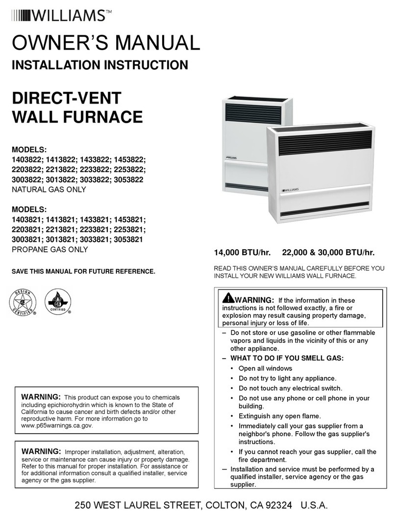 Williams 1403821 User manual