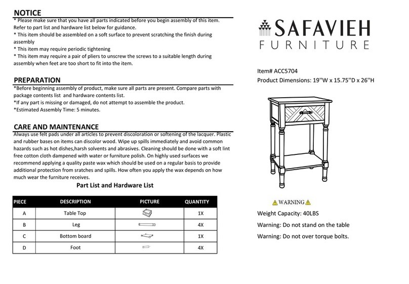 Safavieh Furniture ACC5704 manual