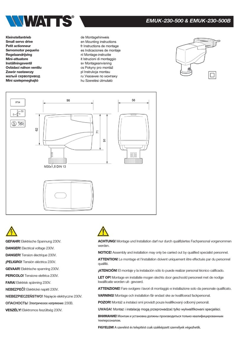 Watts EMUK-230-500 Mounting instructions