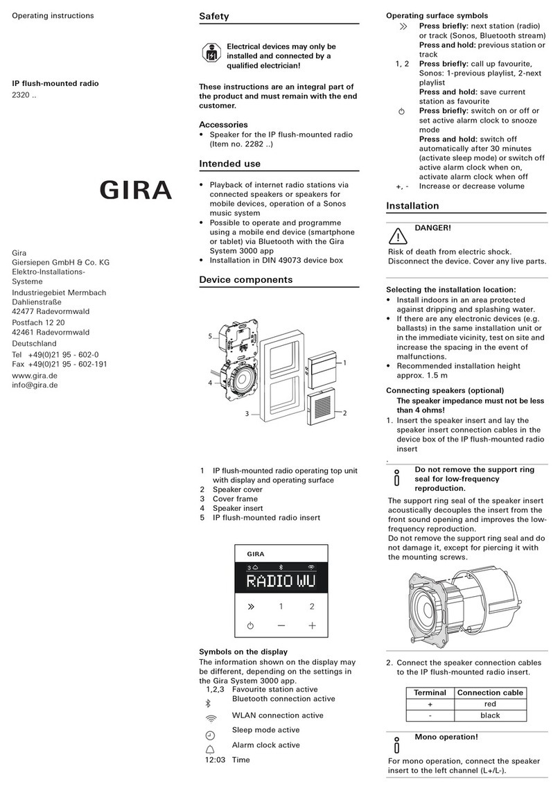 Gira 2320 Series operating instructions