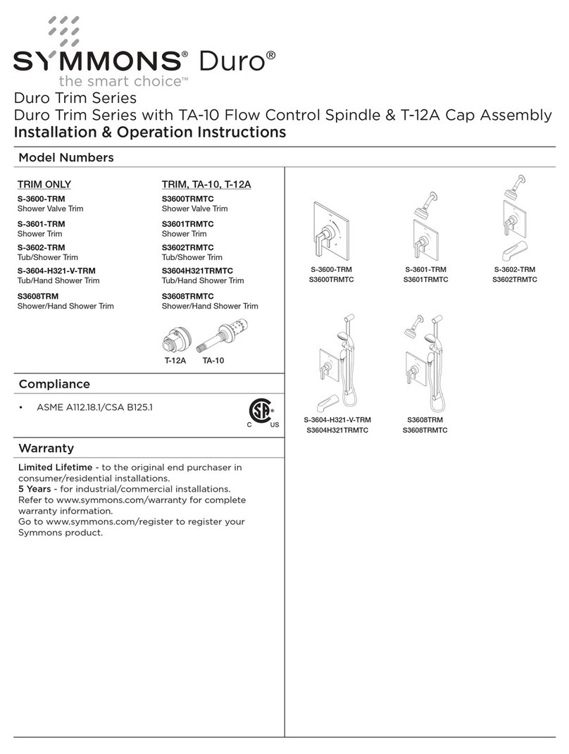 Symmons Duro Trim Series Installation instructions