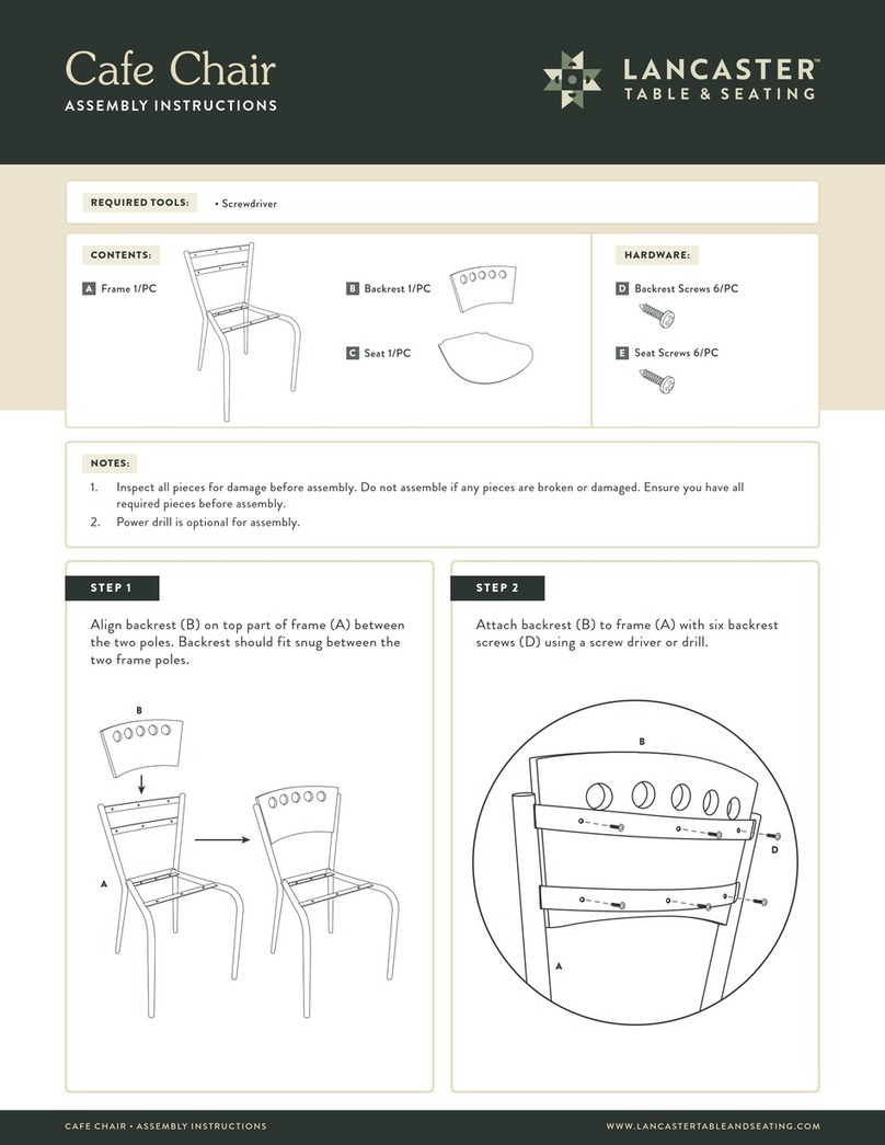 Lancaster Cafe Chair User manual