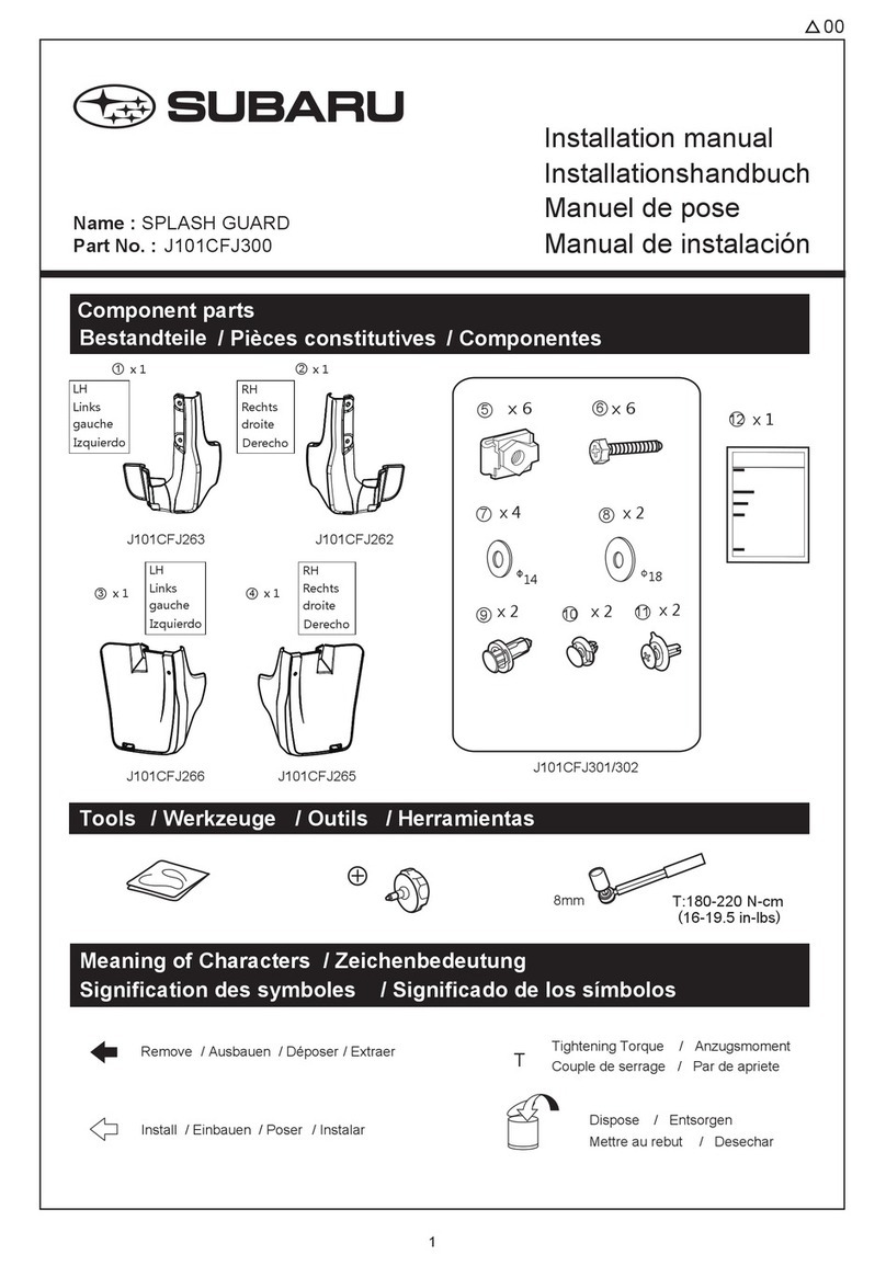 Subaru J101CFJ300 installation manual