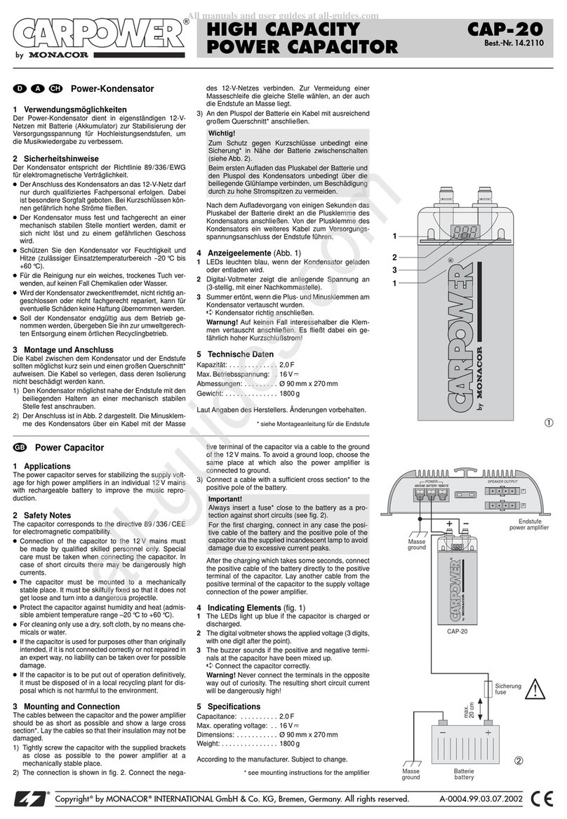 Monacor CARPOWER 14.2110 User manual